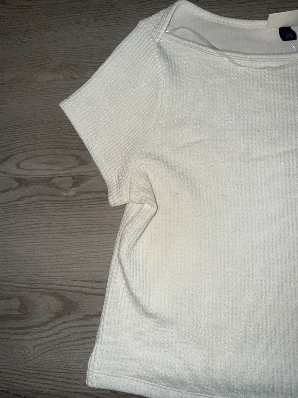 Universal Thread White Ribbed Short Sleeve Top - Picture 2 of 6